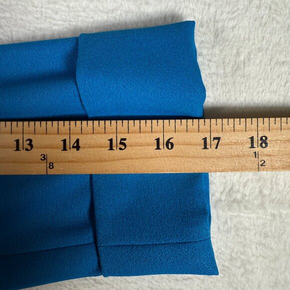 Kasper Blazer Womens 6 Petite Blue Royal Lined 3/4 Sleeve Career Open - Picture 5 of 7